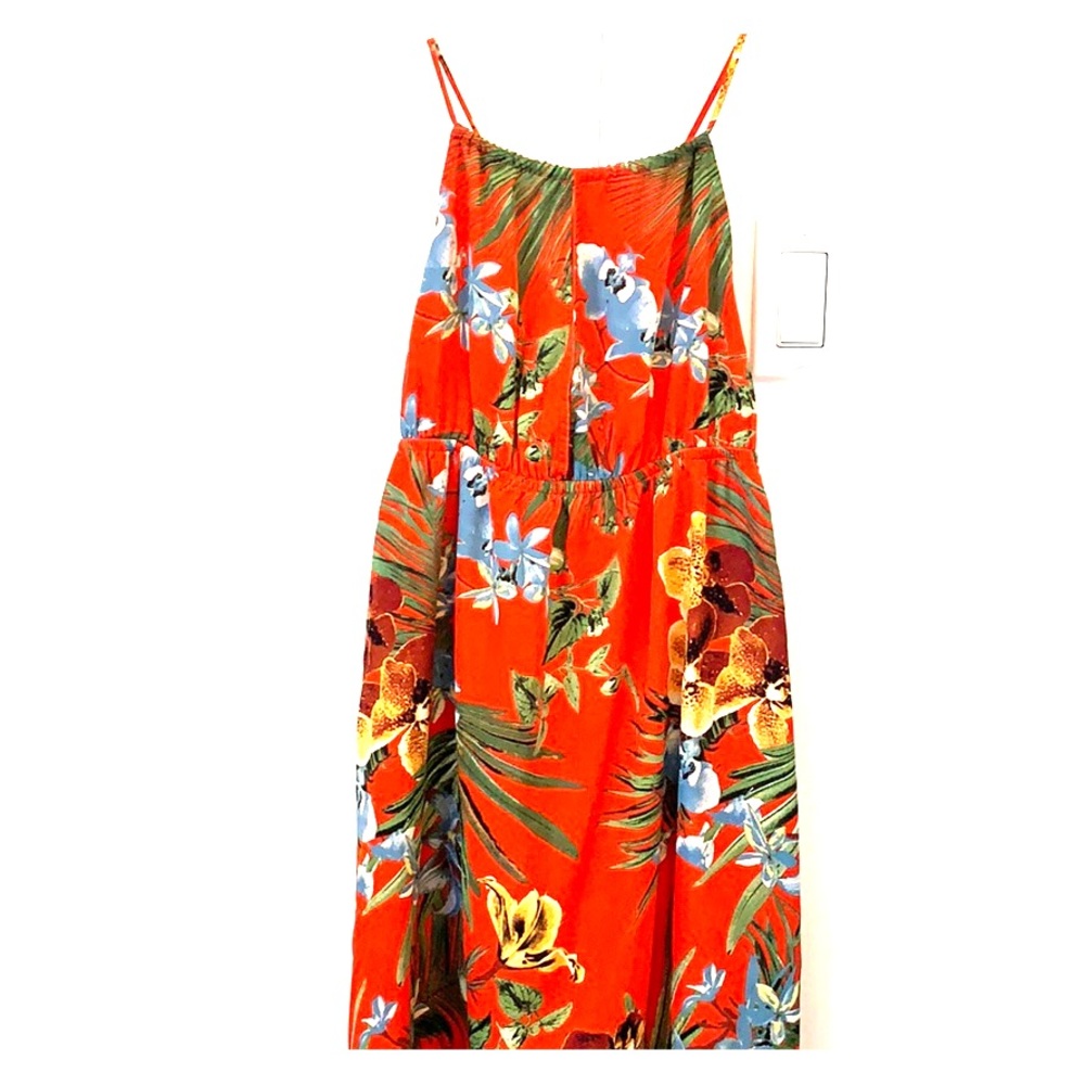 Floral Red Coral Dress